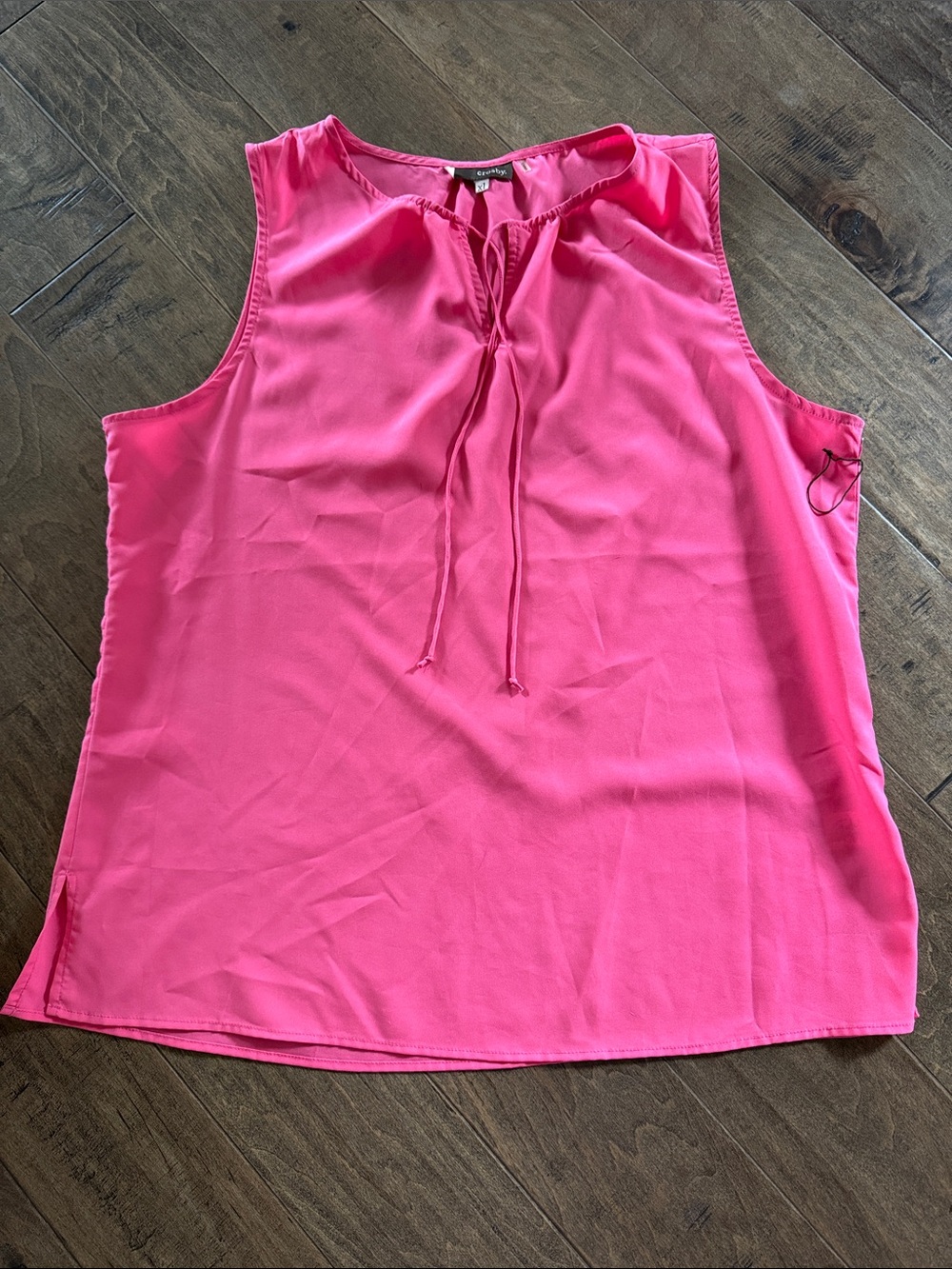 crosby. Bright Pink Tie-Neck Sleeveless Camisole